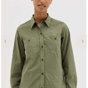 Nili Lotan Green Button-Down Shirt